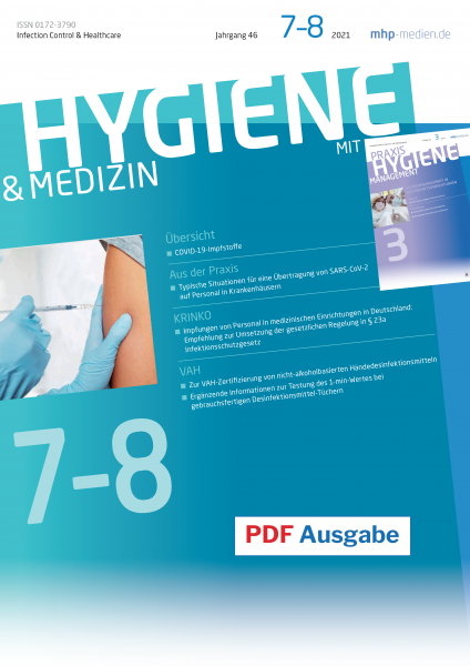 Digitale Ausgabe: Patientenschutz; Impfung von Krankenhausmitarbeitern; Covid-19 Impfstoffe